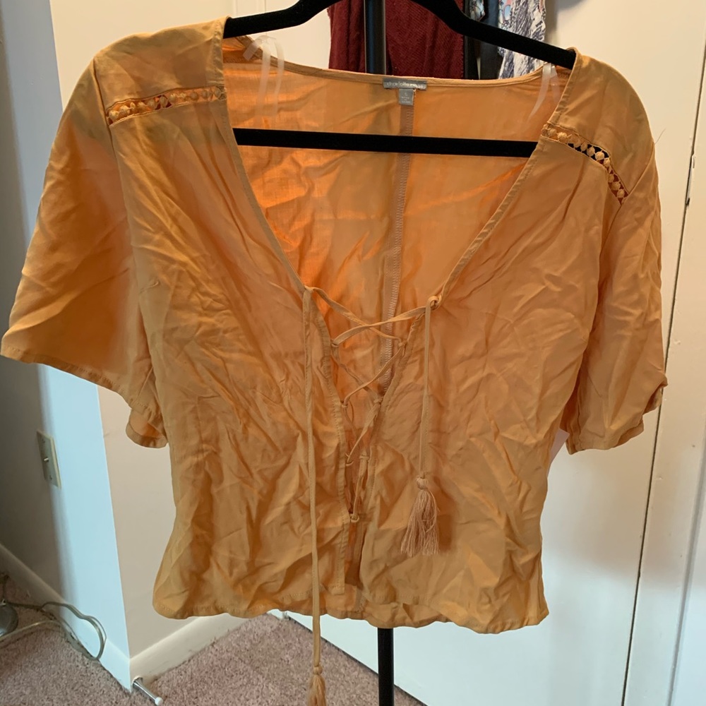Gold colored crop top